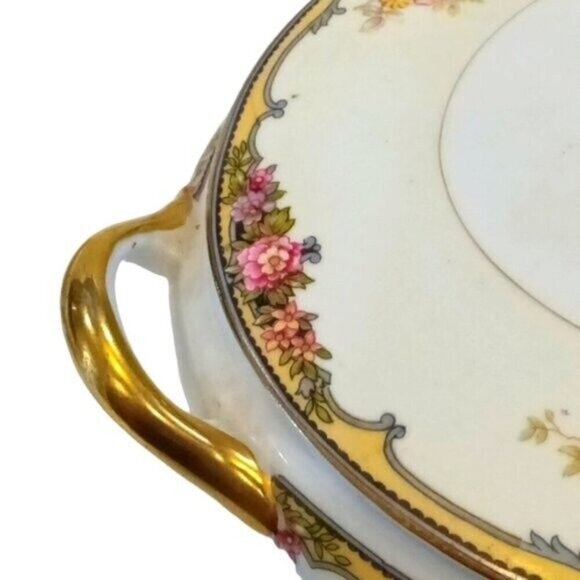 Vintage Noritake OXFORD Covered Oval Vegetable Serving Dish with Gold Trim - Picture 9 of 11